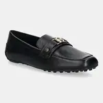 Kožené mokasíny MICHAEL Michael Kors Mandy dámské, černá barva, na plochém podpatku, 40T5MAFR1L.001