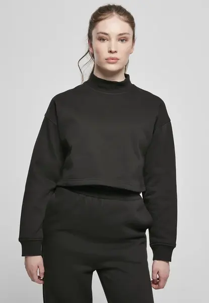 Dámská černá crop mikina s vysokým límcem