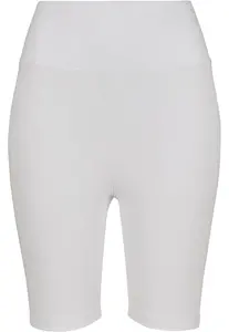 Dámské cyklistické šortky s vysokým pasem bílé
