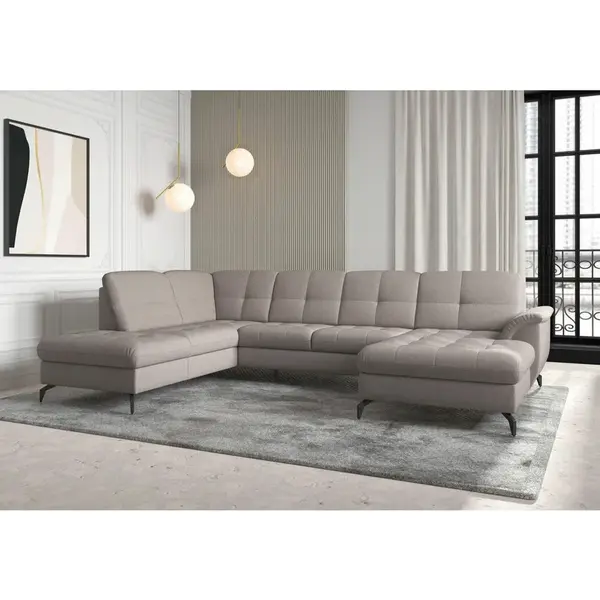 Sit & More SEDACÍ SOUPRAVA, textil, šedohnědá