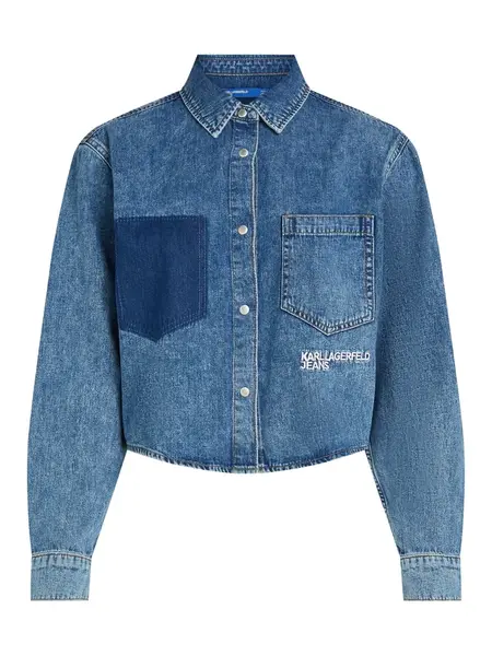 KARL LAGERFELD JEANS Blúzka  modrá / biela