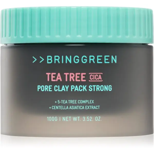 BRINGGREEN Tea Tree Cica Pore Clay Pack Strong krémová maska pro mastnou pleť se sklonem k akné 100 g