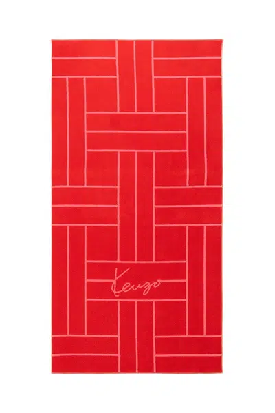 Bavlněný plážový ručník Kenzo KTATAMI Pavot 90 x 170 cm červená barva