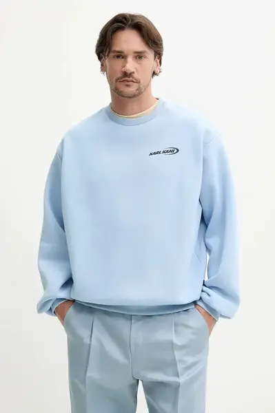 Mikina Karl Kani pánská, modrá barva, s potiskem, 60200035