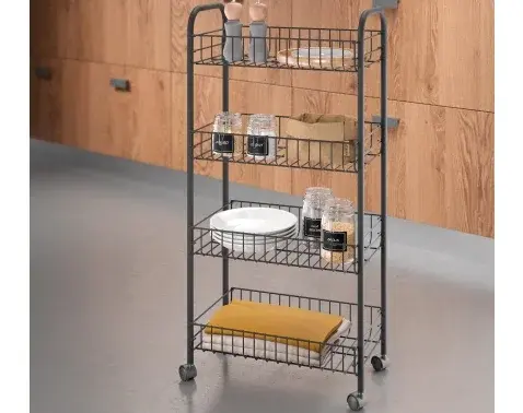 Pojazdný regál Ascona Lava TouchTherm 4, čierna mat%