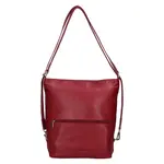 Dámská kožená kabelka/batoh SendiDesign Milagros – tmavě červená