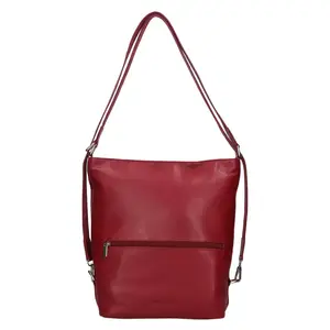 Dámská kožená kabelka/batoh SendiDesign Milagros – tmavě červená