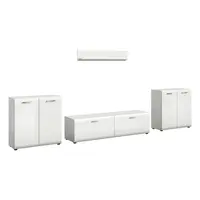 Livetastic OBÝVACÍ STĚNA bílá, vysoce lesklá bílá