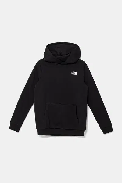 Dětská mikina The North Face TEEN SIMPLE DOME HOODIE černá barva, s kapucí, hladká, NF0A8AXVJK31