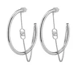 Liu Jo Ocelové kruhové náušnice s řetízkem LJ2775