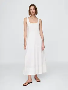 GAP Lněné maxi šaty - Dámské