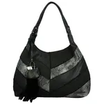 Módní dámská koženková kabelka na rameno Nives, černá