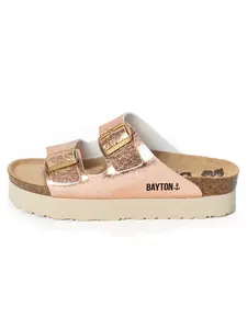 Bayton Šľapky 'JAPET'  svetlohnedá / ružové zlato / čierna