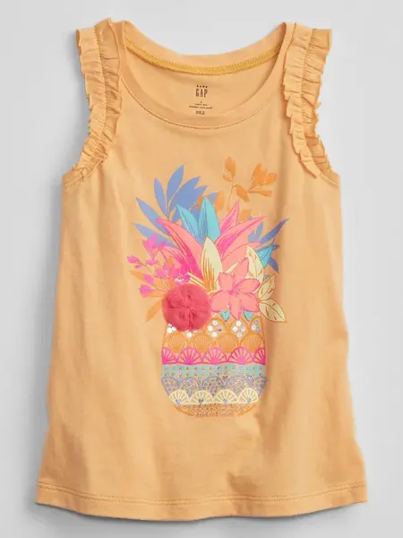 GAP Dětské tílko ruffle graphic tank - Holky