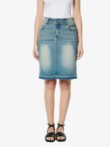 KOROSHI Sukňa  modrá denim