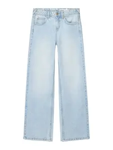 Bershka Džínsy  svetlomodrá / červená