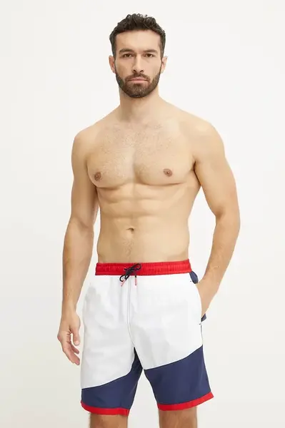 Plavkové šortky Red Bull Racing x Pepe Jeans RBR BLOCK SURFER tmavomodrá barva, RMB10004