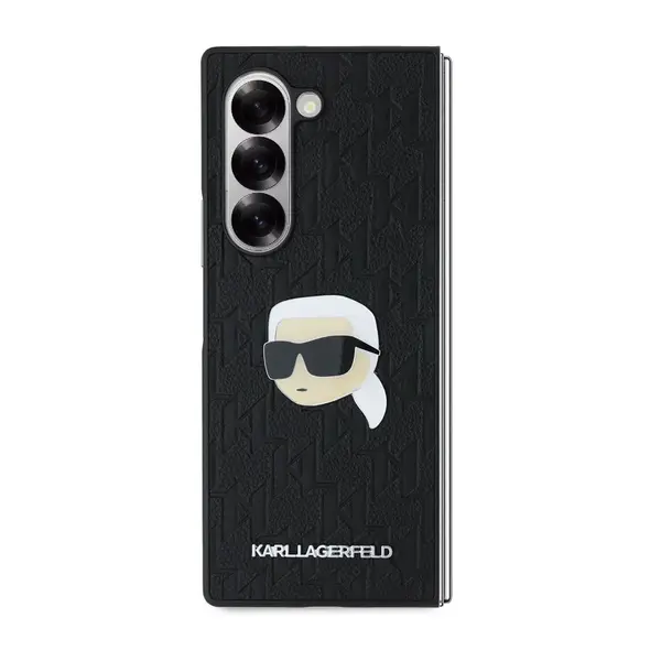 Zadní kryt Karl Lagerfeld PU Saffiano Monogram Karl Head pro Samsung Galaxy Z Fold6, černá