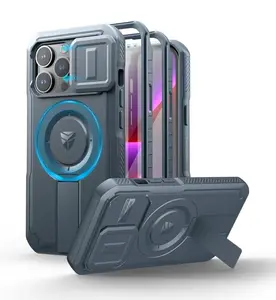 Dexnor MagSafe 360 Kickstand Camprotector obal iPhone 13 / 14, modrý