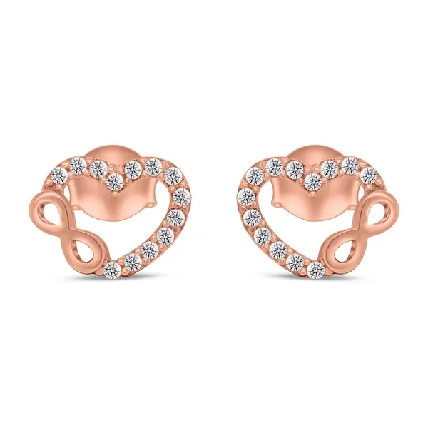 Brilio Silver Půvabné pozlacené náušnice srdíčka EA359R