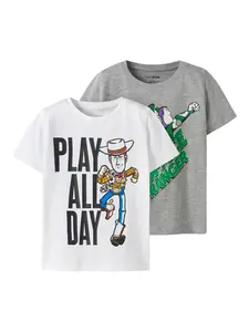 TWO SOON Tričko 'Toy Story'  sivá / biela