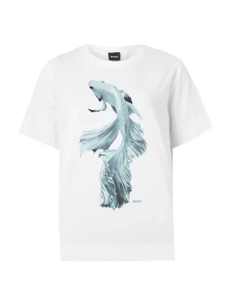 BOSS Tričko 'Elpha_placed5'  čadičová / čierna / biela