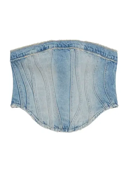 Bershka Top  modrá denim