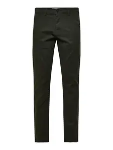 SELECTED Chino nohavice 'New Miles'  jedľová