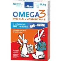 Vitar Kids Omega 3 a vitaminy D3 + E 60 kapslí