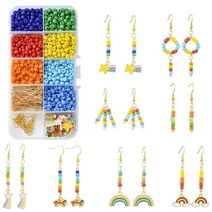 Rainbow Color Seed Beads DIY Earring Making Kits