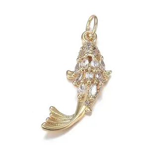 Brass Micro Clear Cubic Zirconia Pendants