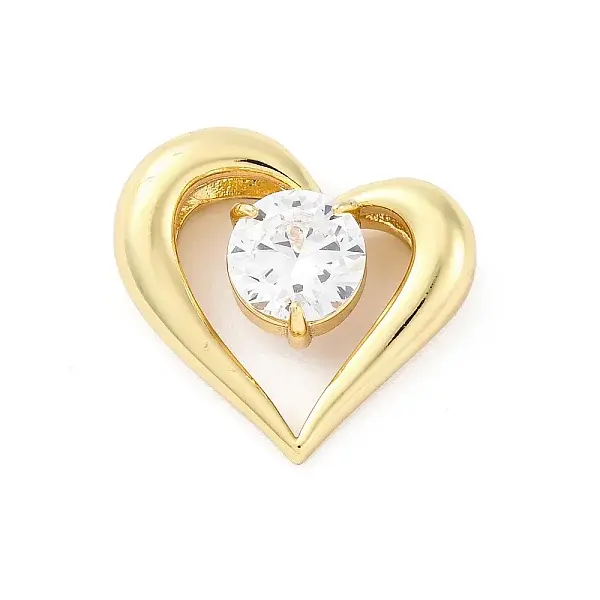 Brass Micro Pave Clear Cubic Zirconia Pendants