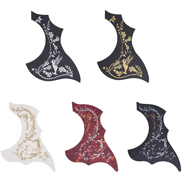 5Pcs 5 Styles Plastic Picture Stickers for Guitar Fingerboard Decoration