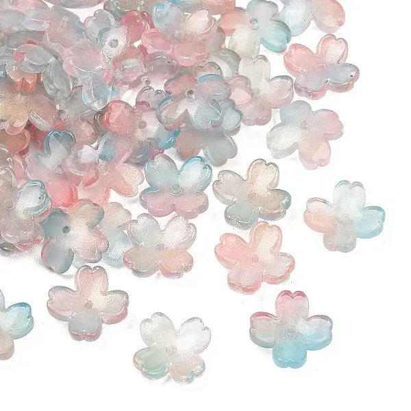 Two Tone Transparent Glass Bead Caps