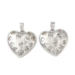 Brass Micro Pave Clear Cubic Zirconia Pendants