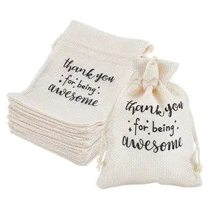 30Pcs Linen Cloth Gift Drawstring Bags