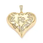 Brass Micro Pave Clear Cubic Zirconia Pendants