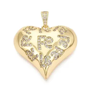 Brass Micro Pave Clear Cubic Zirconia Pendants
