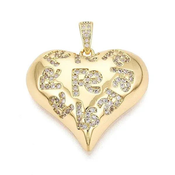 Brass Micro Pave Clear Cubic Zirconia Pendants
