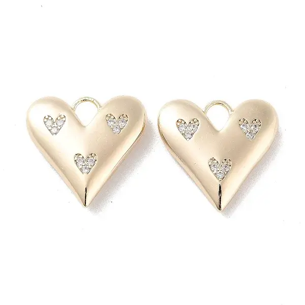 Brass Micro Pave Clear Cubic Zirconia Pendants