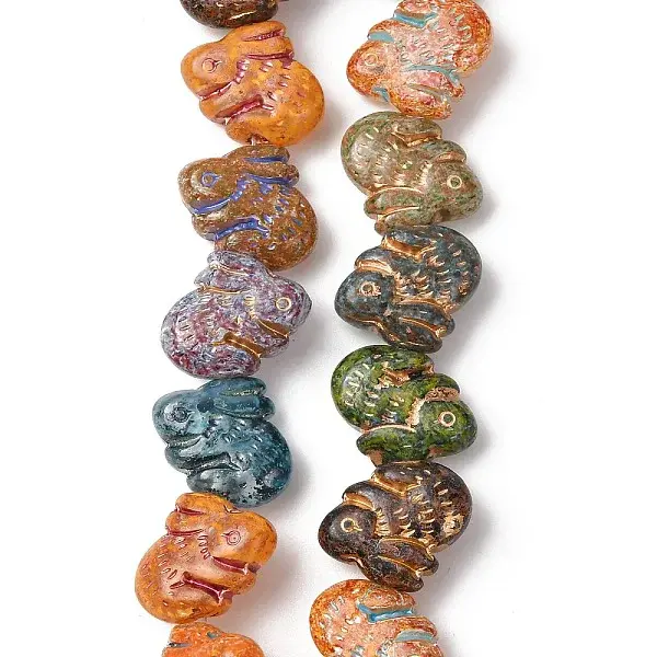 Painted Glass Beads Strands