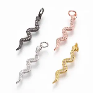 Brass Micro Pave Cubic Zirconia Pendants