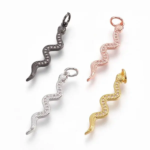 Brass Micro Pave Cubic Zirconia Pendants