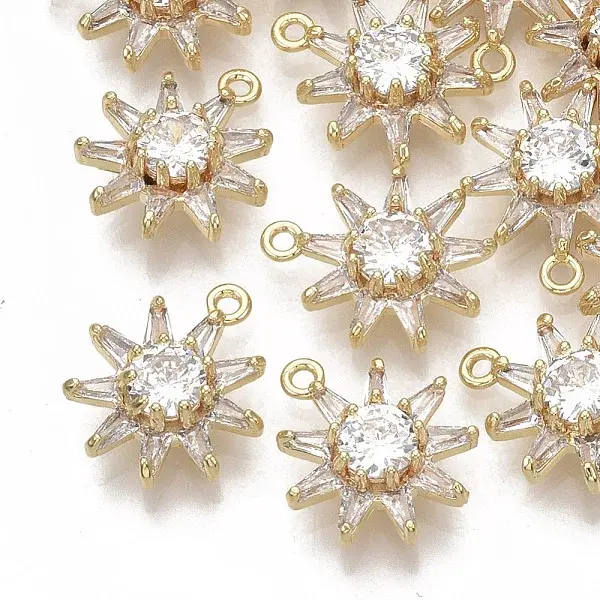 Brass Micro Pave Cubic Zirconia Pendants