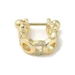 Rack Plating Brass Pave Clear Cubic Zirconia Nose Studs for Women Men