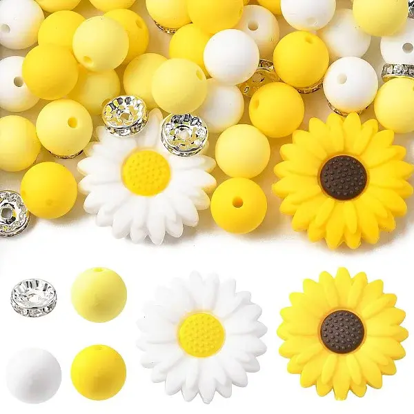 DIY Daisy Round Beads Findings Kits