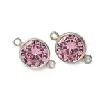 925 Streling Silver Pave Cubic Zirconia Birthstone Connector Charms