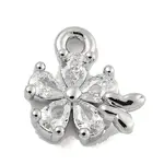 Brass Micro Pave Clear Cubic Zirconia Pendants