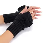 Acrylic Fibers Bowknot Knitting Fingerless Gloves