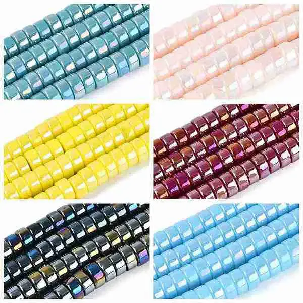 AB Color Plated Opaque Glass Beads Strands